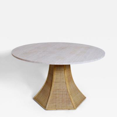  Caprarola 120cm rattan and travertine round table Barracuda Edition 