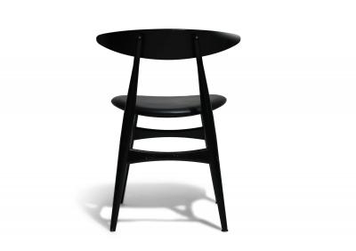 Carl Hansen Son 34 Hans J Wegner Black Laquered Oak Dining Chairs Model CH 33 for Carl Hansen