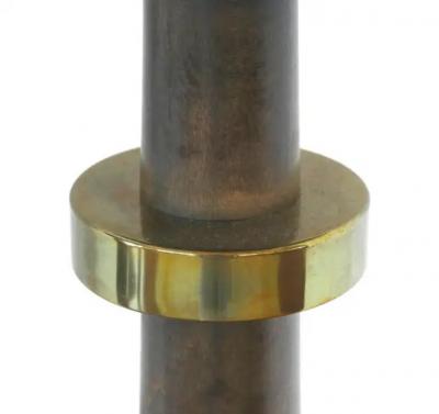  Carl Moser Carl Moser Studios Standing Floor Candle Holders in Brass and Wood Switzerland