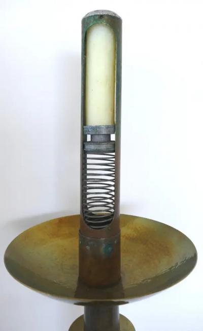  Carl Moser Carl Moser Studios Standing Floor Candle Holders in Brass and Wood Switzerland