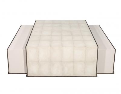  Carrocel Interiors 3 PC Faux Painted Shagreen Cocktail Table with 2 Pullout Tables