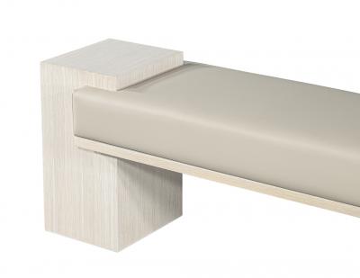  Carrocel Interiors Carrocel Custom Modern Bench in Bleached Oak with Taupe Vinyl