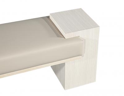  Carrocel Interiors Carrocel Custom Modern Bench in Bleached Oak with Taupe Vinyl