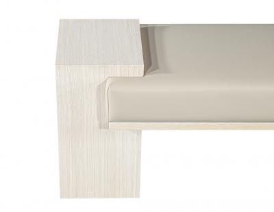  Carrocel Interiors Carrocel Custom Modern Bench in Bleached Oak with Taupe Vinyl