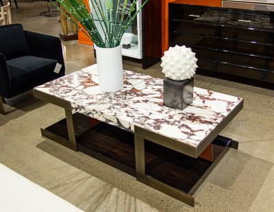  Carrocel Interiors Carrocel Custom Modern Marble Top Cocktail Table