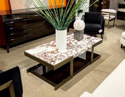  Carrocel Interiors Carrocel Custom Modern Marble Top Cocktail Table