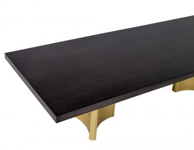  Carrocel Interiors Carrocel Custom Modern Oak Dining Table with Brass Eiffel Pedestals