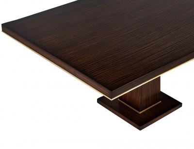  Carrocel Interiors Carrocel Custom Walnut Dining Table with Brass Details