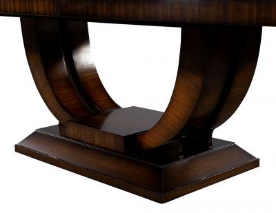  Carrocel Interiors Custom Art Deco Inspired Mahogany Dining Table with Unique Banding Design