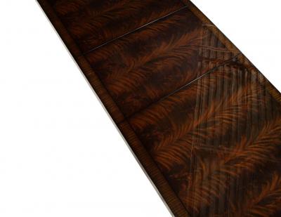  Carrocel Interiors Custom Art Deco Inspired Mahogany Dining Table with Unique Banding Design