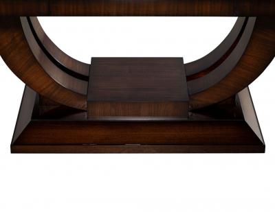  Carrocel Interiors Custom Art Deco Inspired Mahogany Dining Table with Unique Banding Design