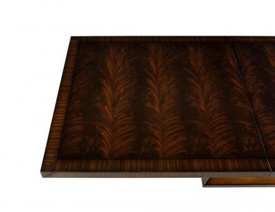  Carrocel Interiors Custom Art Deco Inspired Mahogany Dining Table with Unique Banding Design