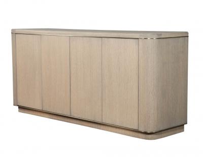 Carrocel Interiors Custom Cerused Oak Sideboard Buffet with Brass Accents by Carrocel