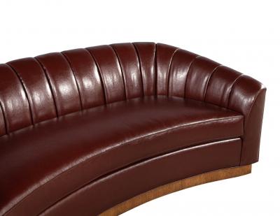 Carrocel Interiors Custom Curved Channel Back Leather Sofa by Carrocel