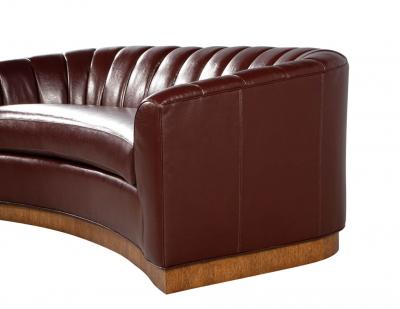  Carrocel Interiors Custom Curved Channel Back Leather Sofa by Carrocel