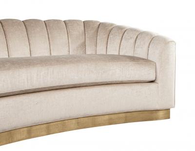  Carrocel Interiors Custom Curved Channel Back Sofa by Carrocel