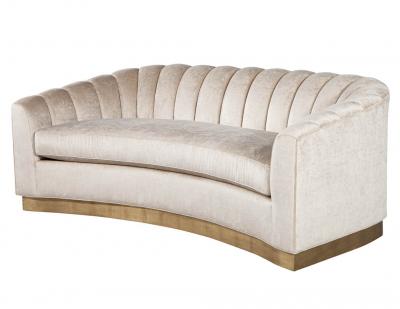  Carrocel Interiors Custom Curved Channel Back Sofa by Carrocel
