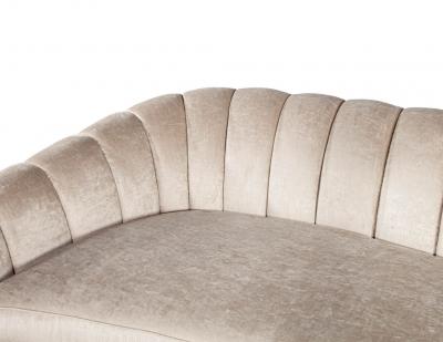  Carrocel Interiors Custom Curved Channel Back Sofa by Carrocel
