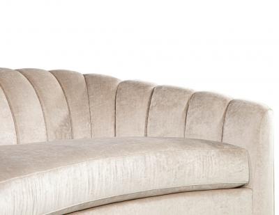  Carrocel Interiors Custom Curved Channel Back Sofa by Carrocel