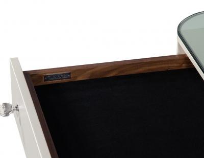  Carrocel Interiors Custom Fluted Cream Bedside Nightstand Table