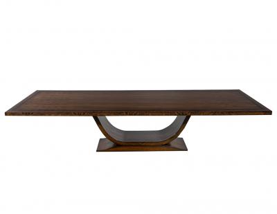  Carrocel Interiors Custom Handcrafted Modern Art Deco Walnut Dining Table