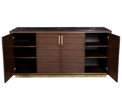  Carrocel Interiors Custom Macassar Marble Top Credenza Buffet Cassara by Carrocel