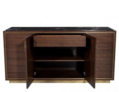  Carrocel Interiors Custom Macassar Marble Top Credenza Buffet Cassara by Carrocel