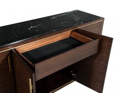  Carrocel Interiors Custom Macassar Marble Top Credenza Buffet Cassara by Carrocel