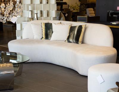  Carrocel Interiors Custom Mid Century Modern Kagan Inspired Curved Sofa Couch by Carrocel