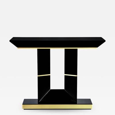  Carrocel Interiors Custom Modern Black Lacquered Console Table by Carrocel