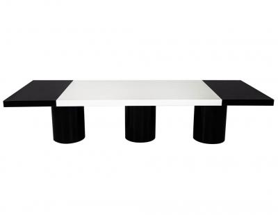  Carrocel Interiors Custom Modern Black and White Dining Table by Carrocel