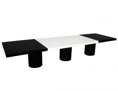 Carrocel Interiors Custom Modern Black and White Dining Table by Carrocel