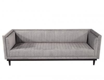  Carrocel Interiors Custom Modern Channeled Sofa in Grey