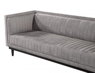  Carrocel Interiors Custom Modern Channeled Sofa in Grey