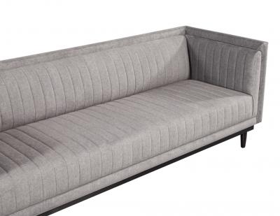  Carrocel Interiors Custom Modern Channeled Sofa in Grey