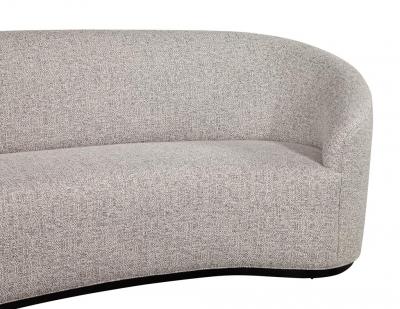  Carrocel Interiors Custom Modern Curved Sofa in Grey Textured Linen