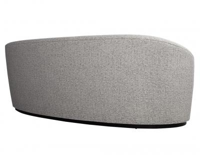  Carrocel Interiors Custom Modern Curved Sofa in Grey Textured Linen
