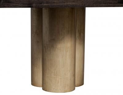 Carrocel Interiors Custom Modern Grey Dining Table with Metal Tulip Pedestals