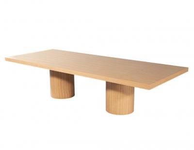  Carrocel Interiors Custom Modern Oak Dining Table in Natural Finish
