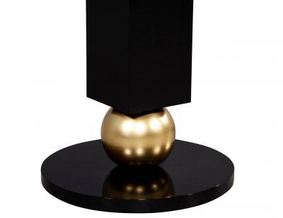  Carrocel Interiors Custom Modern Porcelain Black Dining Table with Geometric Pedestals