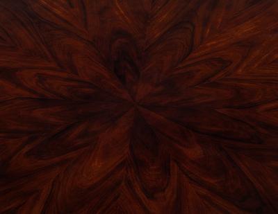  Carrocel Interiors Custom Modern Round Dining Table in Sunburst Pattern and Brass Base