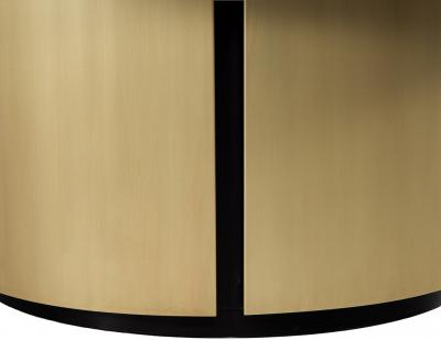  Carrocel Interiors Custom Modern Round Dining Table in Sunburst Pattern and Brass Base