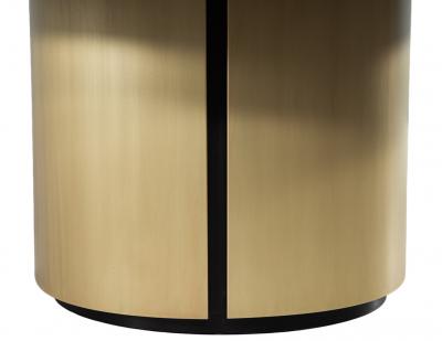  Carrocel Interiors Custom Modern Round Dining Table in Sunburst Pattern and Brass Base