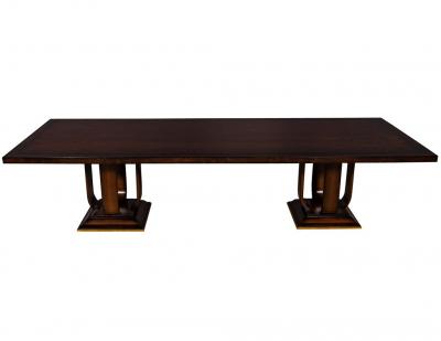  Carrocel Interiors Custom Modern Walnut Dining Table Art Deco Inspired
