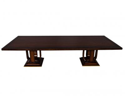  Carrocel Interiors Custom Modern Walnut Dining Table Art Deco Inspired