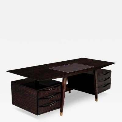  Carrocel Interiors Custom Modern Walnut Executive Desk by Carrocel