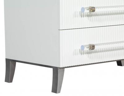 Carrocel Interiors Custom Modern White Chests with Ribbed Facade