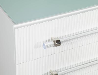 Carrocel Interiors Custom Modern White Chests with Ribbed Facade