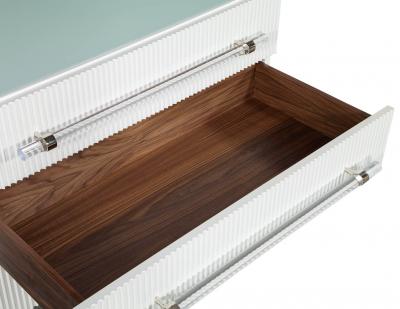 Carrocel Interiors Custom Modern White Chests with Ribbed Facade