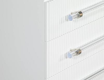 Carrocel Interiors Custom Modern White Chests with Ribbed Facade